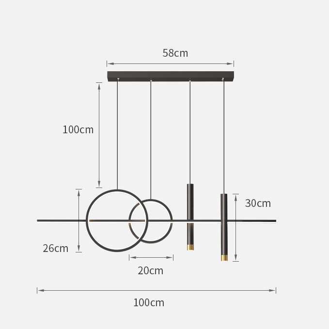 Đèn thả MONSKY LEWIN 3 chế độ ánh sáng hiện đại trang trí bàn ăn