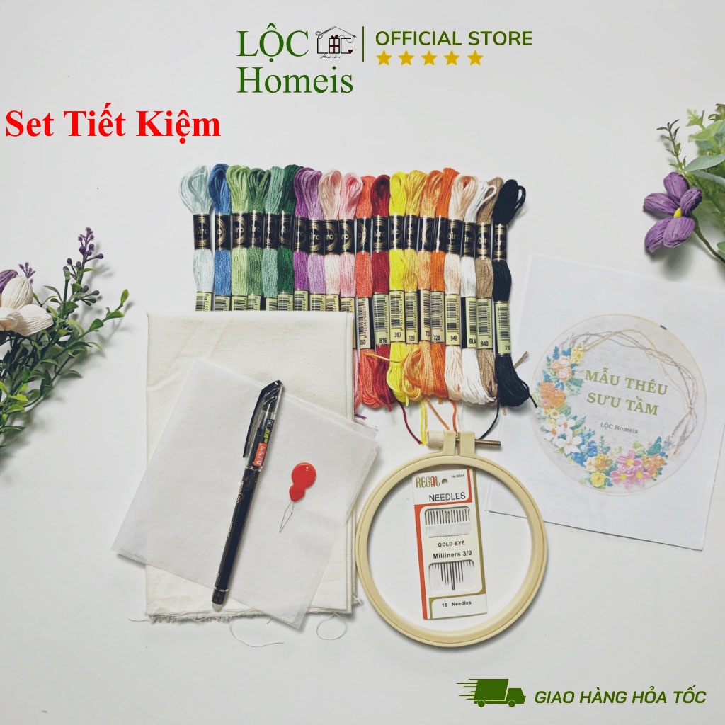 Set Thêu Cơ Bản Cho Những Bạn Mới Tập Thêu Thùa Handmade - LỘC Homeis