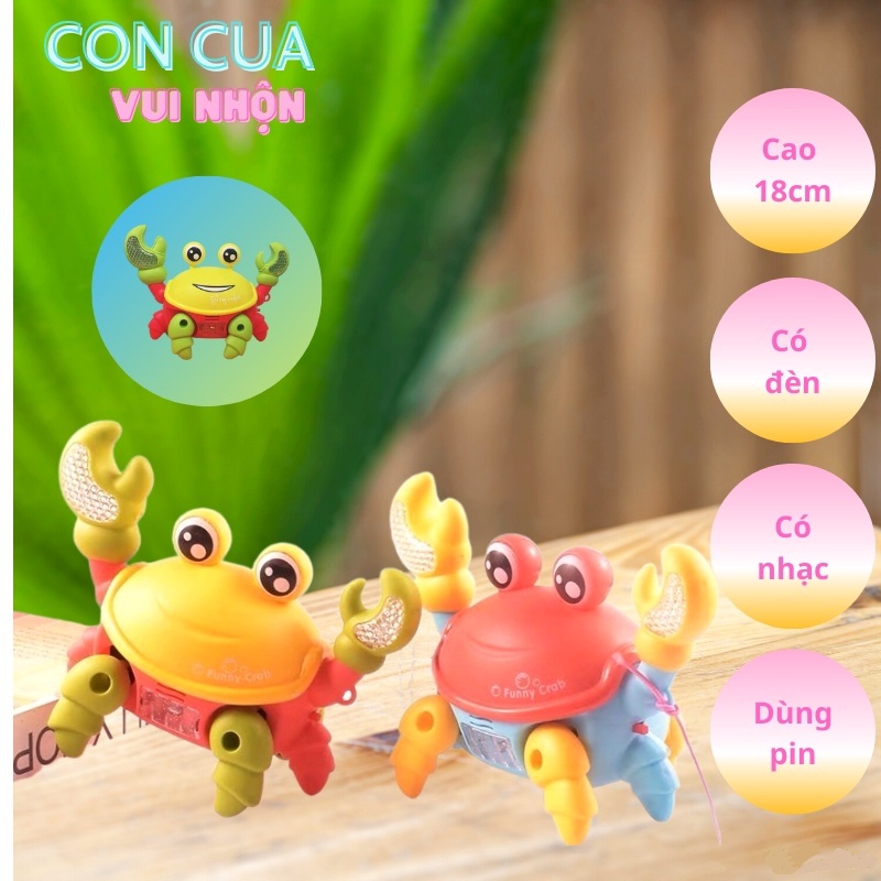Đồ chơi con cua chạy pin có nhạc phát sáng