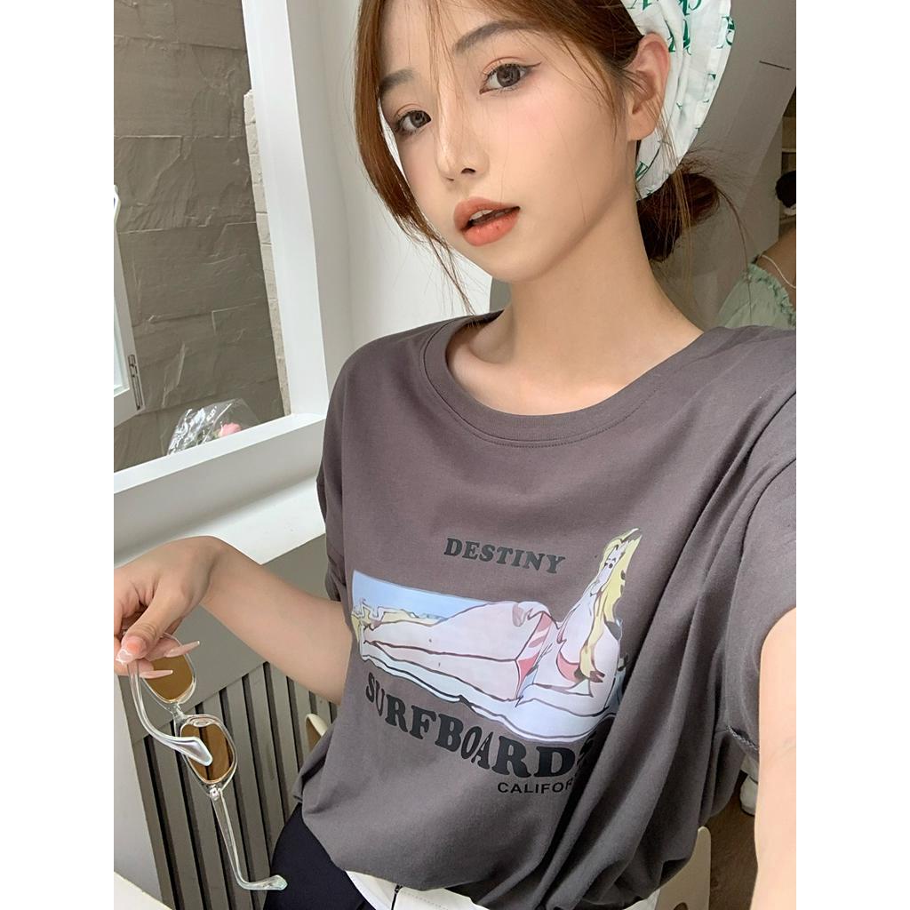 Áo Thun Ngắn Tay In Họa Tiết Phong Cách Mới Mùa Hè 61506