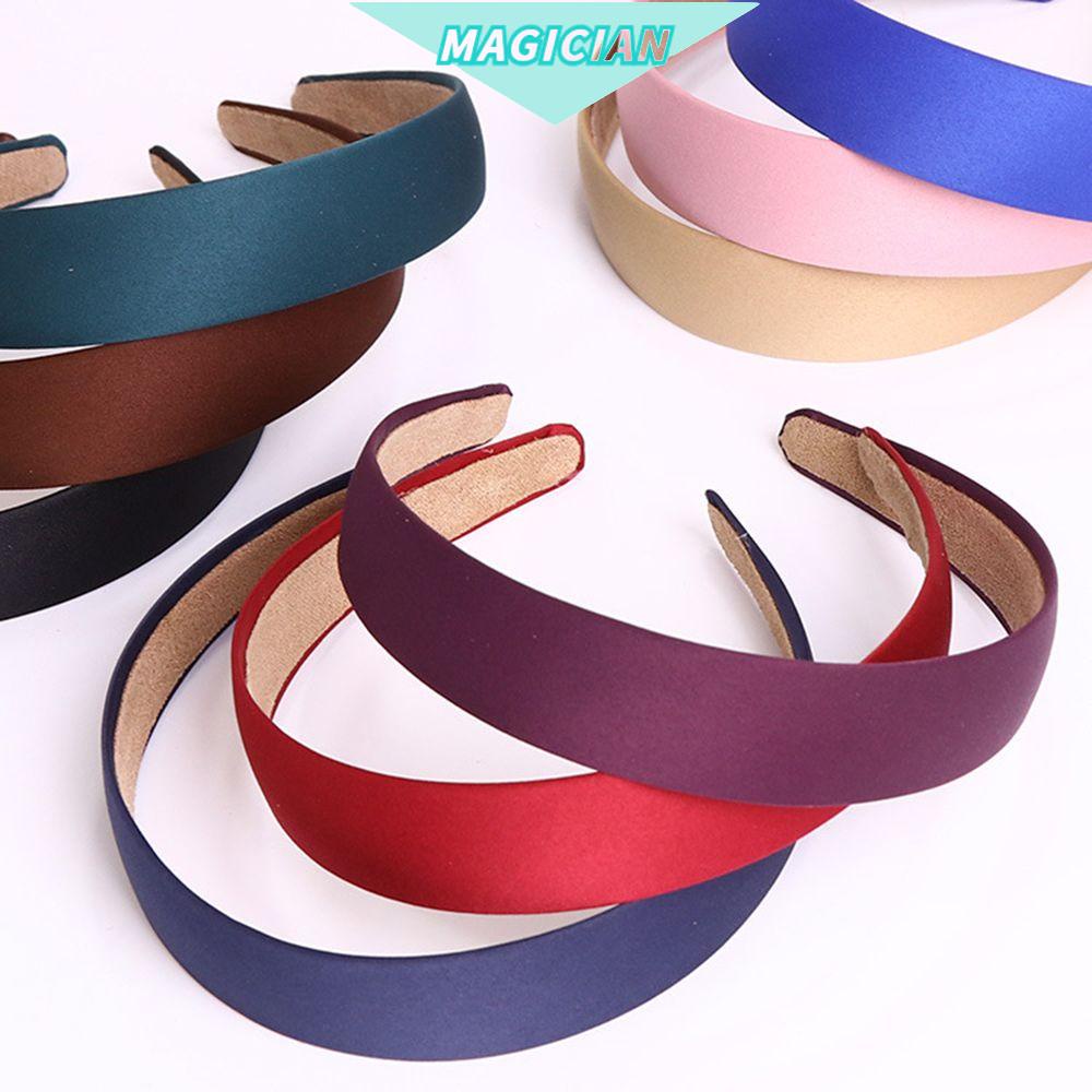 Băng Đô Bản Rộng Bằng Satin Màu Trơn Thời Trang Cho Nữ