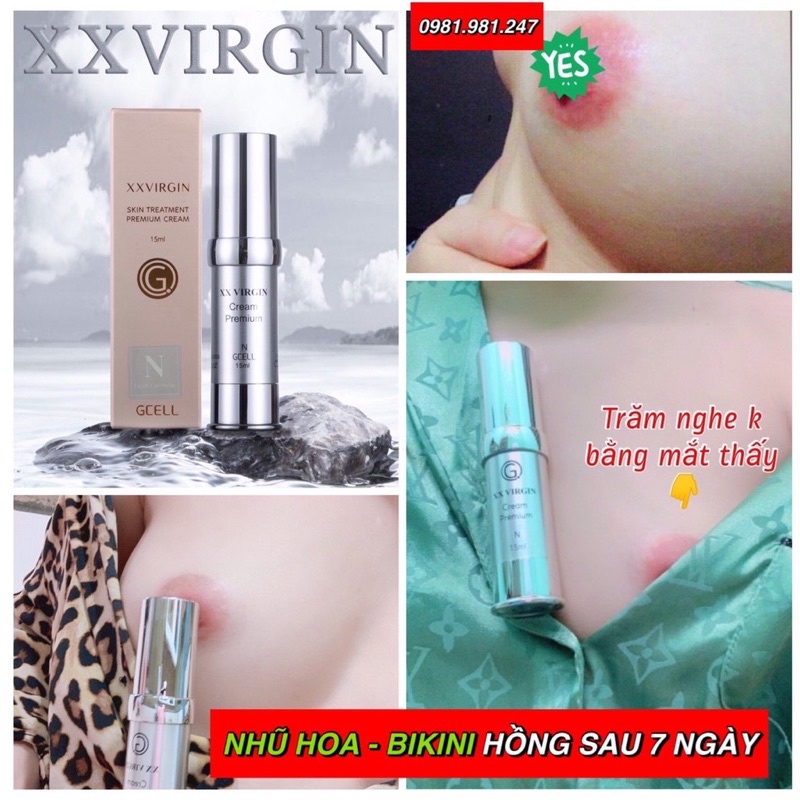 Kem làm hồng nhũ Hoa XXVirgin N chính hãng Gcell xoá thâm