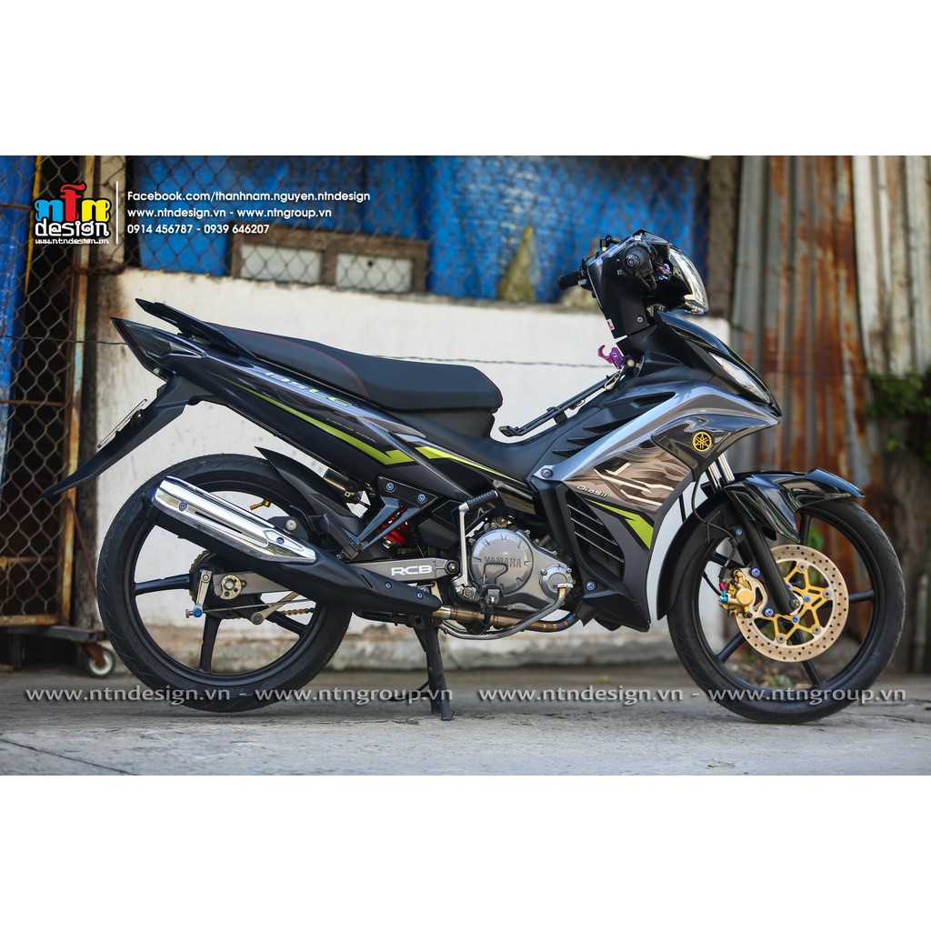 Tem /decal Rời Dán Xe Exciter 135 Mẫu LC 2021 Xám Vàng Cực Hot, Hàng 3 Lớp Chất Lượng Cao