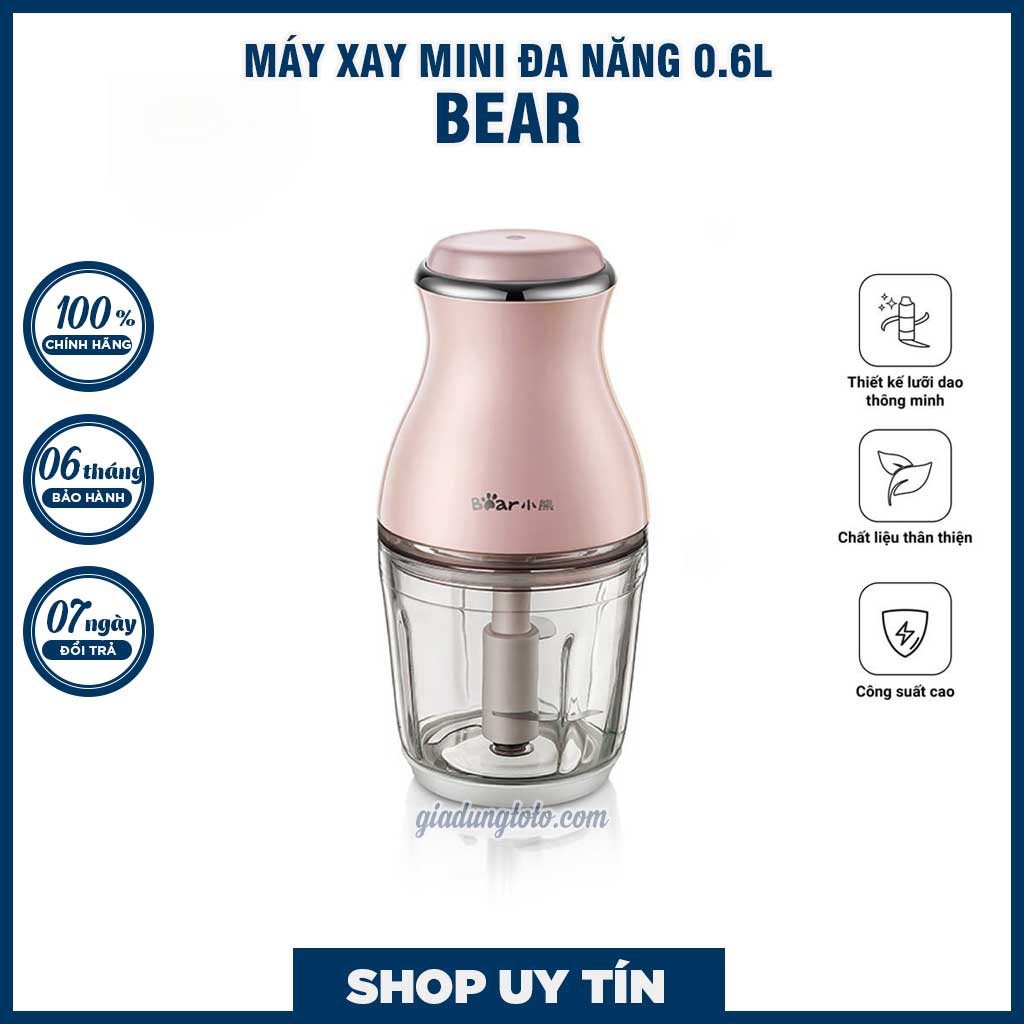 [HÀNG CÓ SẴN, CÓ NOWSHIP] Máy Xay Thực Phẩm Đa Năng Bear Hàng Chính Hãng - Máy Xay Thịt Đa Năng - Xay rau quả 0.6L