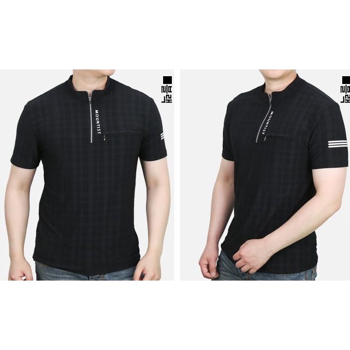 Áo thể thao, chạy bộ, đạp xe Mountist Haiti Y Short Sleeve Zip-Up T-shirt Xanh navy