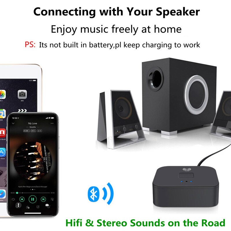 Đầu thu sóng âm thanh Bluetooth 5.0 3.5mm + 2rca Aptx cho loa Nfc