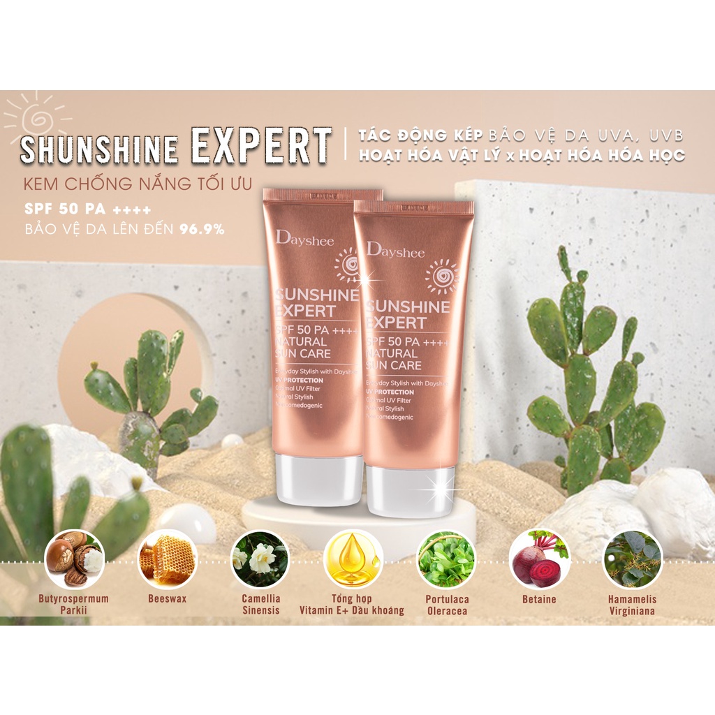 Dayshee Kem Chống Nắng Bảo Vệ Da Tối Ưu Sunshine Expert SPF50 PA++++ 50ml