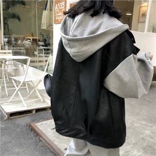 🔥 Áo khoác Jacket da tay nỉ