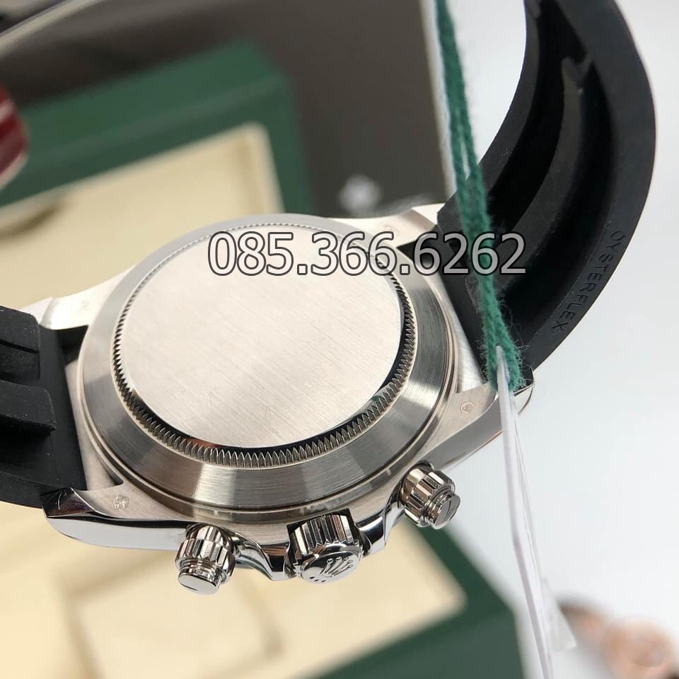 Đồng hồ nam Rolex cơ Automatic Máy Nhật mẫu 3 nút màu xám dây cao su số DẠ QUANG size 41-42mm