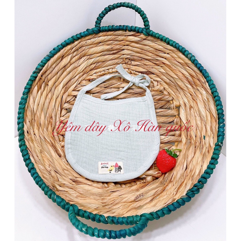 Yếm dây xô hàn quốc cotton mềm mịn 8 lớp cho bé