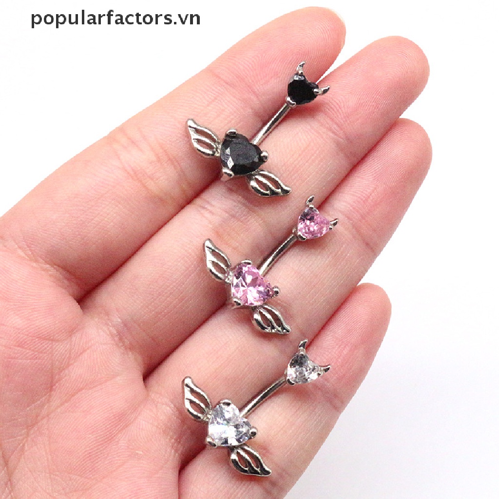 Khuyên rốn hình đôi cánh đính đá pha lê thời trang