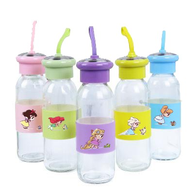 Bình nước gấu dâu tây lotso thỏ stella cáo lina BNPI19 công chúa hoạt hình da pu chai nước 420ml DF friends