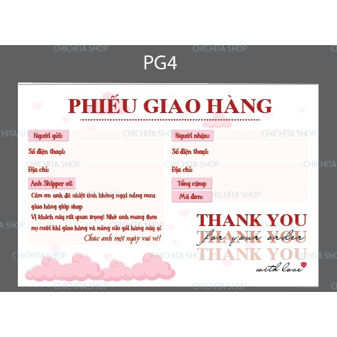 [Giá Tại Xưởng] combo 50,100 phiếu giao hàng, phiếu gửi hàng có keo dán, không dán hàng có sẵn
