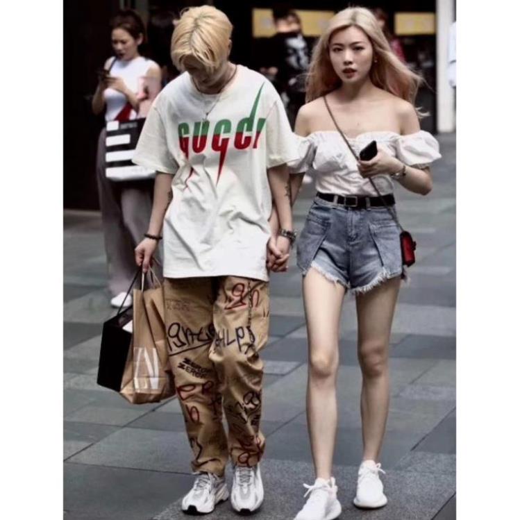 Áo Thun Cotton Tay Ngắn In Chữ Gucci Trẻ Trung Hợp Thời Trang ! 🥇
