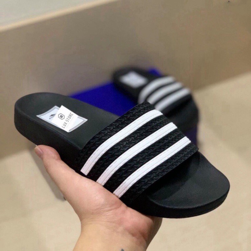Dép Nam Quai Ngang ADIDAS  Thời trang, phong cách trẻ trung, lên chân cực đẹp. ADIDSA 3 SỌC ĐEN XAM