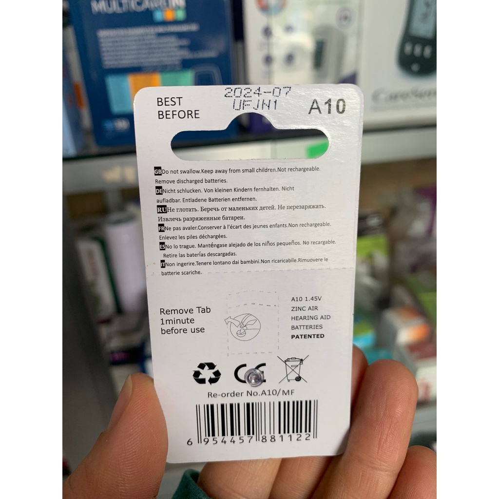 Pin Tcbest Extra A10 dùng cho máy trợ thính nhét tai Biohealth JH-907