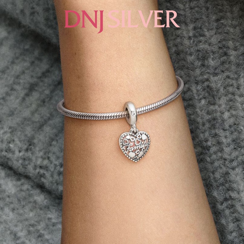 Charm bạc 925 cao cấp, hàng chuẩn bạc - Charm Love Makes A Family Heart thích hợp để mix vòng tay charm - DN303