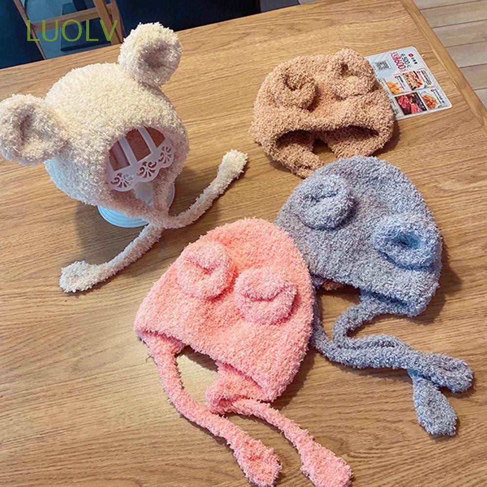 Nón beanie giữ ấm tai thỏ dễ thương nhiều màu cho bé