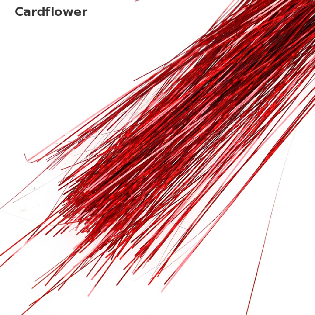&lt; Cardflower &gt; Dây 120 Sợi Tóc Giả Bằng Lụa Xoăn Màu Cầu Vồng Lấp Lánh Trang Trí Tóc Trên