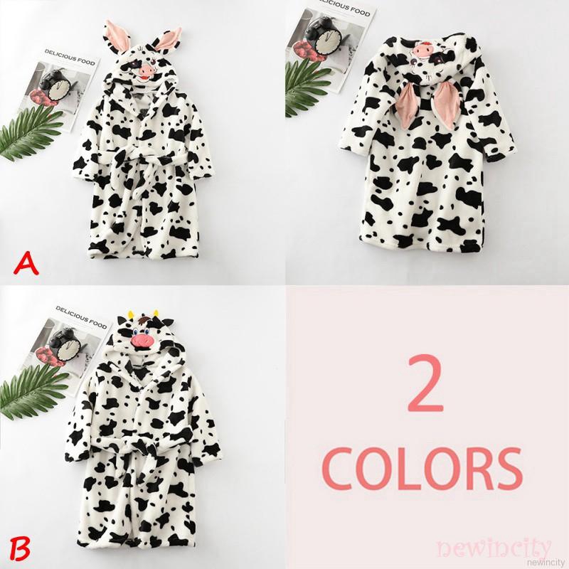 Áo choàng tắm cho bé trai &amp; gái phong cách Hàn Quốc in hình chú heo dễ thương