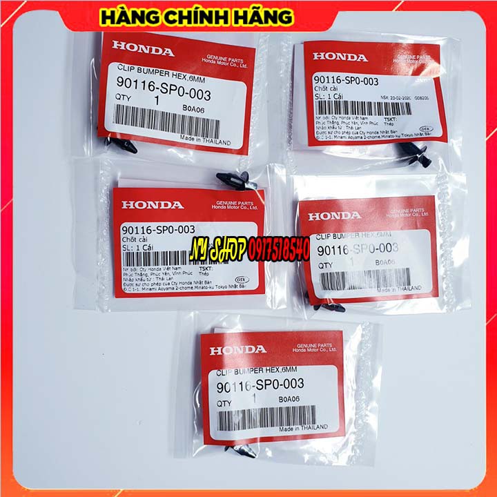 Combo Chốt Cài - Vít Nhựa Bấm 6mm Chính Hãng Honda Nhập Thái