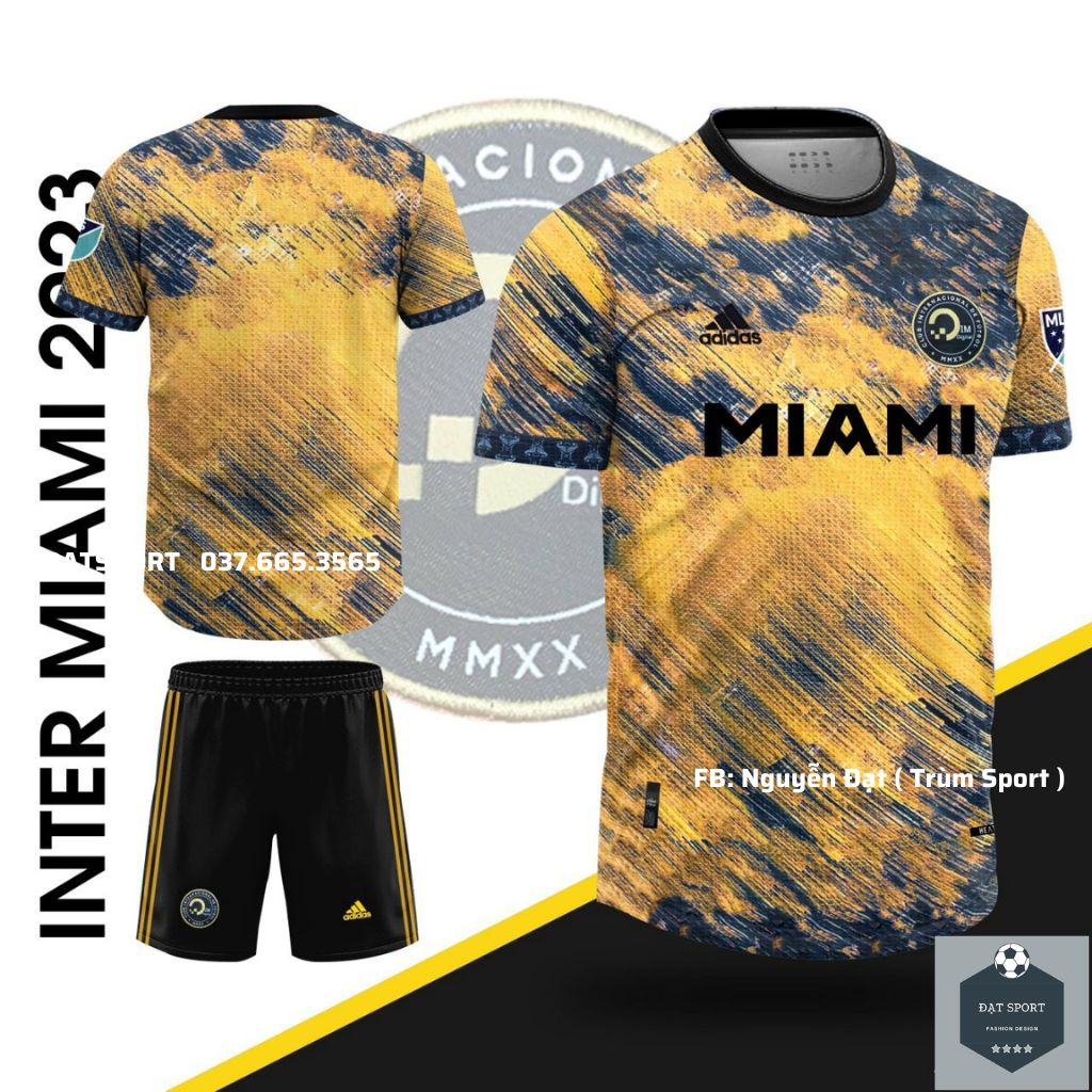Set Bộ Quần Áo Bóng Đá CLB Miami Cam Đồng 2022 Vải Thái Caro Siêu Thoáng Mát