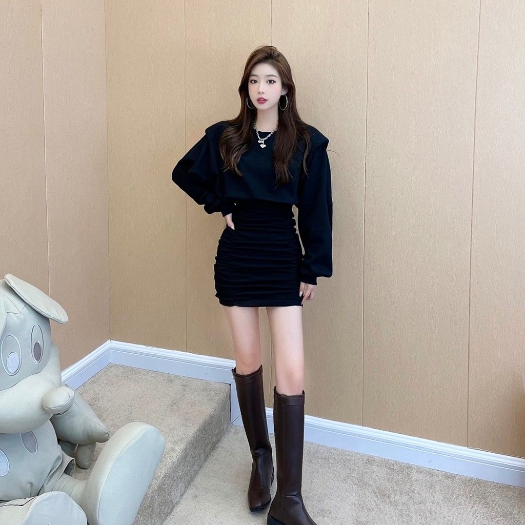 【ZHELIHANGFEI】Đầm Nữ Tay Dài Kiểu Dáng Thời Trang Quyến Rũ