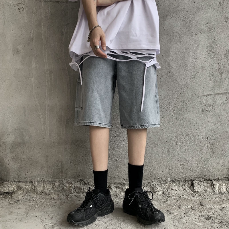 Quần short denim ống suông thời trang retro mùa hè | BigBuy360 - bigbuy360.vn