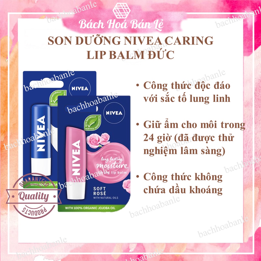 Son dưỡng NIVEA Lip Balm giúp bờ môi mềm mại