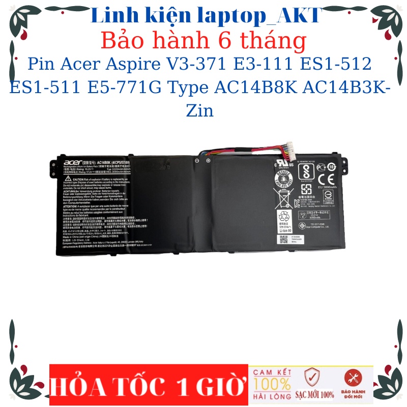 Pin Laptop Acer Aspire V3-371 E3-111 ES1-512 ES1-511 ES1-572 E5-771G Type AC14B8K AC14B3K- Zin
