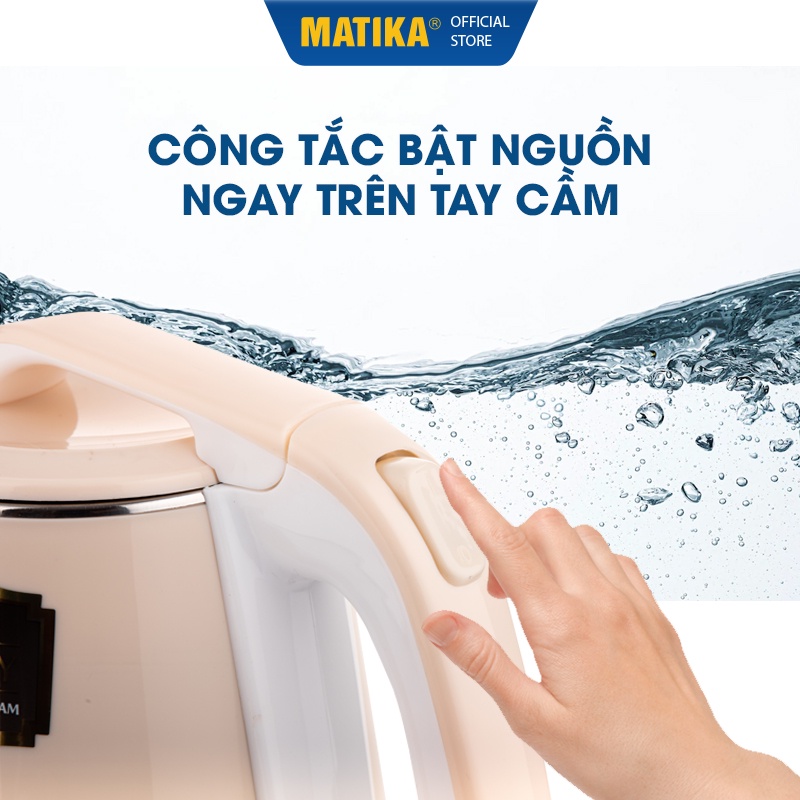 [Mã BMBAU50 giảm 10% đơn 99k] Ấm Siêu Tốc MATIKA 2.3L 1500W MTK24