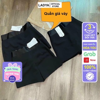 Quần giả váy xẻ tà trước lưng cao đen trơn hot hit M084