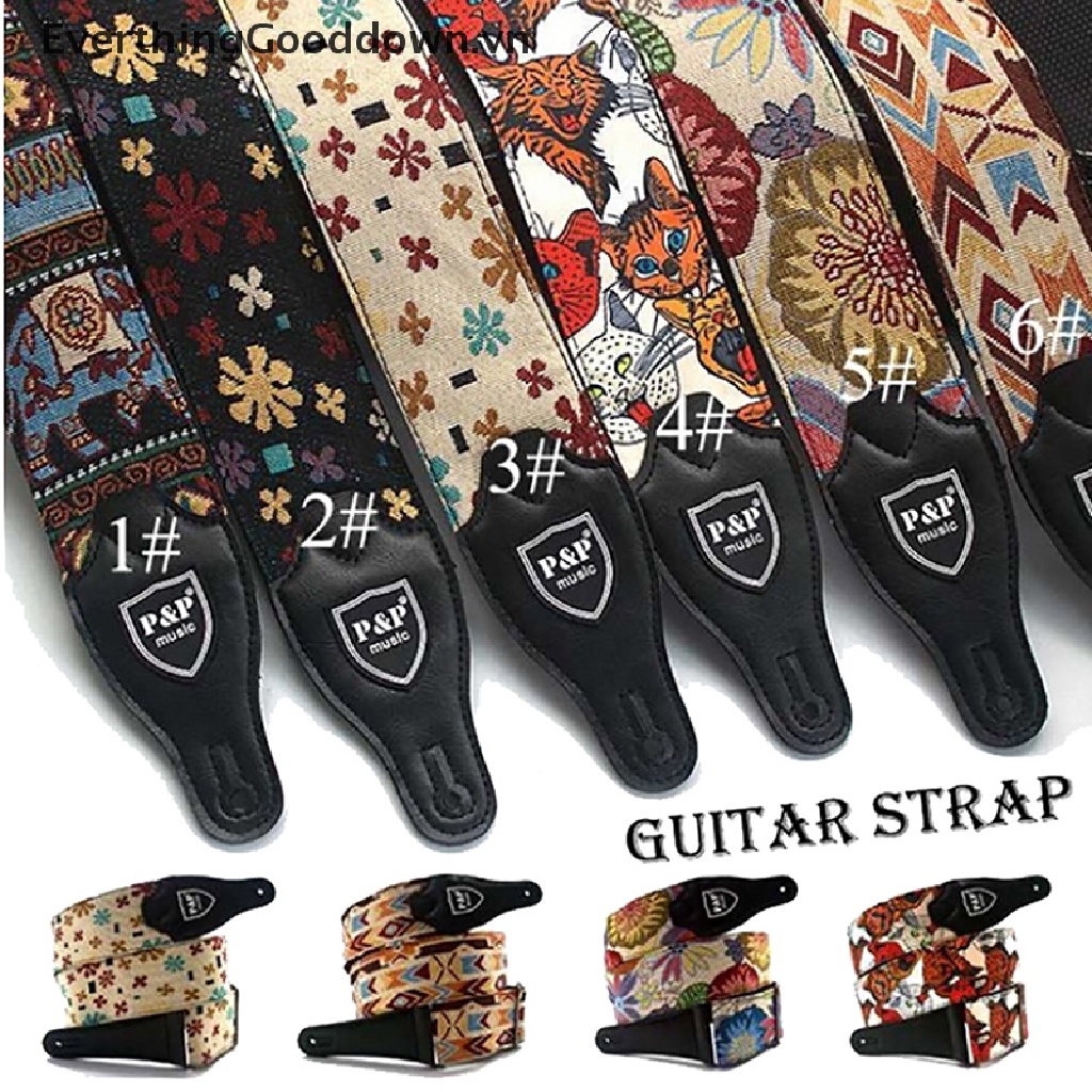 Dây Đeo Đàn Guitar Điện / Guitar Bass Họa Tiết Thêu