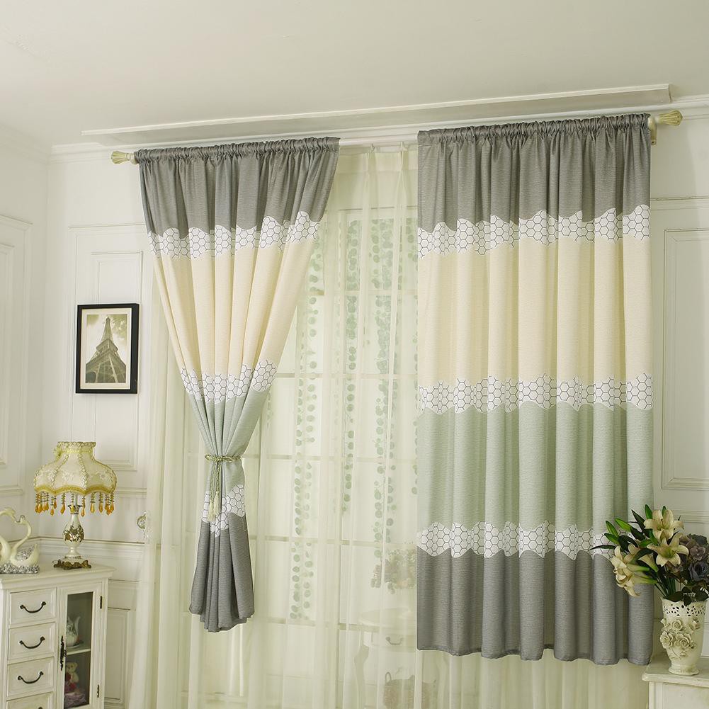 Rèm cửa sổ họa tiết trang nhã cho nhà ở kèm móc treo tiện lợi