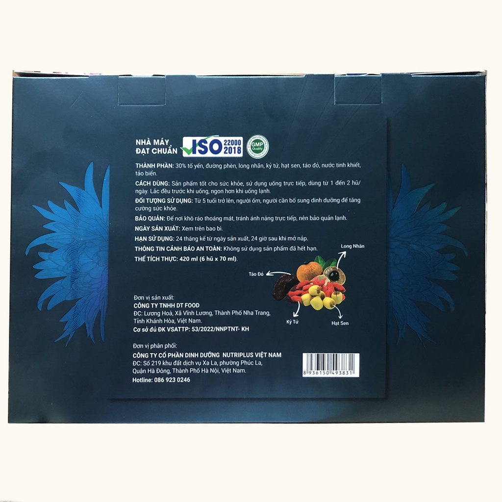 Hộp quà nước yến thượng hạng Nutriplus Nestilac Plus 30% tổ yến chưng tứ vị 420ml (6 hũ x 70ml)