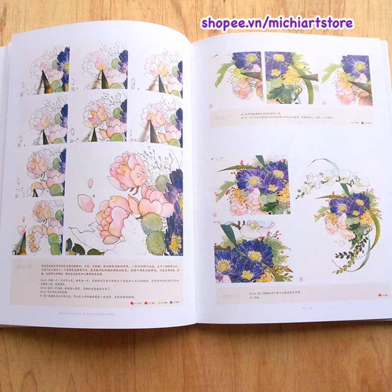 Tại Liễu Biên - Artbook vở tranh hướng dẫn vẽ màu nước mỹ nam và hoa