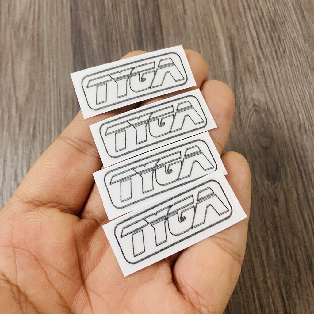 Tem in UV chữ TYGA cao cấp, tem trang trí xe máy LOGO TYGA