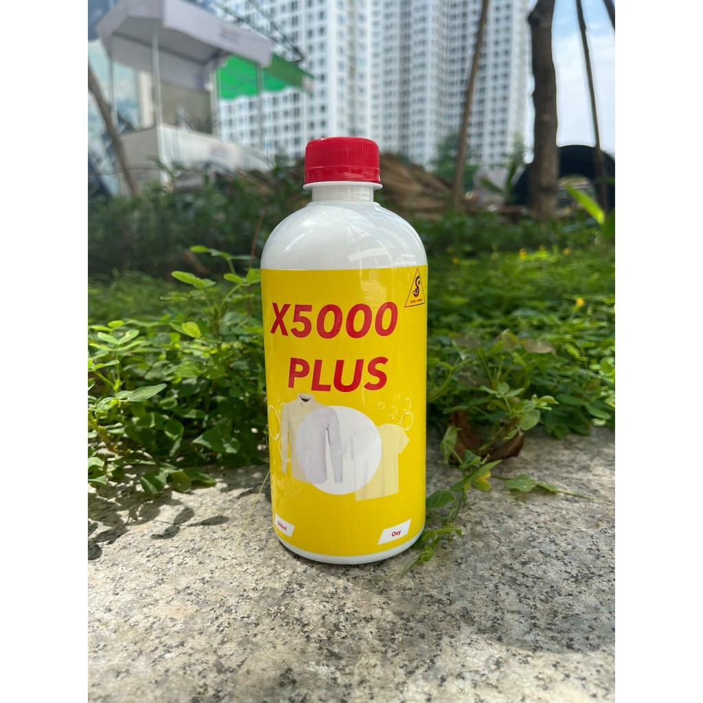 Nước tẩy đa năng X5000 Plus- Công nghệ mới Đánh bay ố vàng,mốc quần áo thức ăn dầu mỡ dùng được cho vải trắng và màu