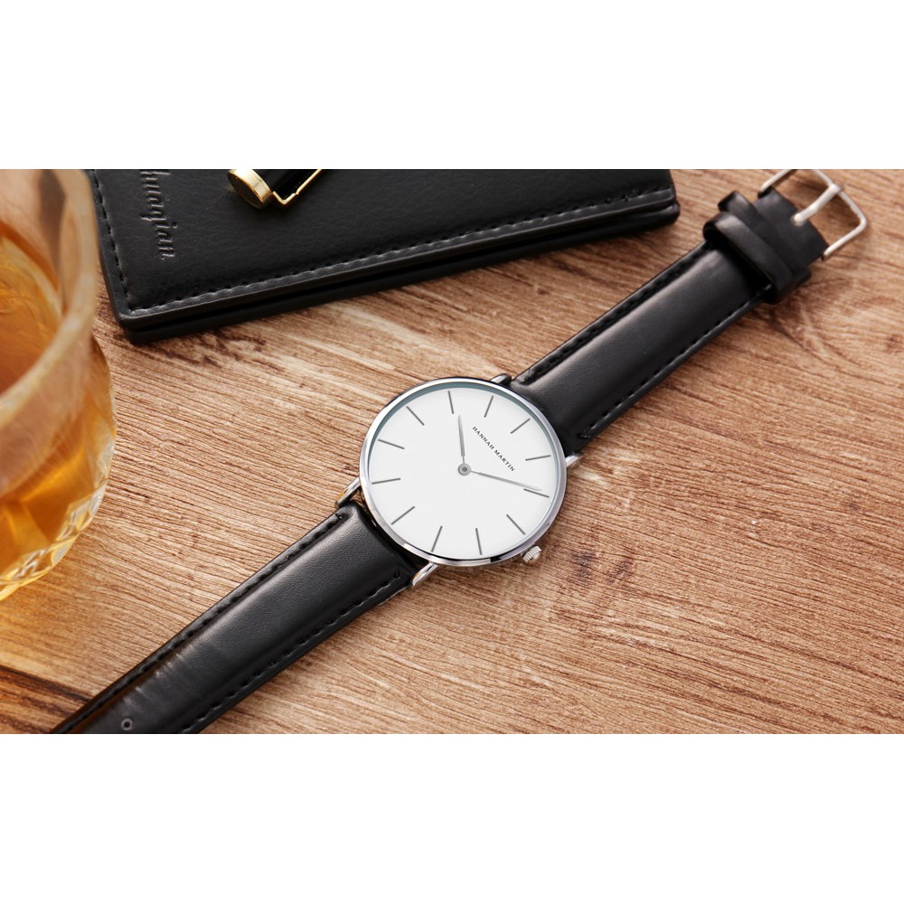 Đồng hồ nam HANNAH MARTIN siêu mỏng hàng chính hãng máy Nhật cao cấp dây da sang trọng nhiều màu | BigBuy360 - bigbuy360.vn