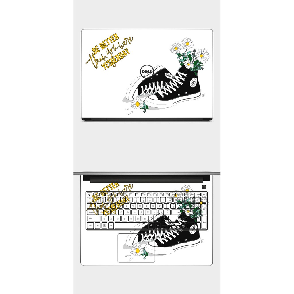 Skin laptop mẫu hoa cúc GD Trend. Đủ các dòng máy