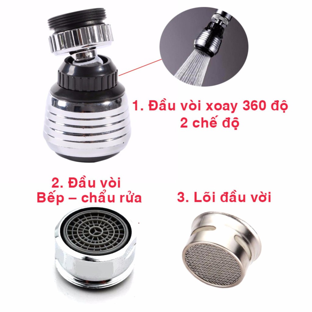 Đầu Vòi Xịt Nước Tăng Áp Turbo Flex 360