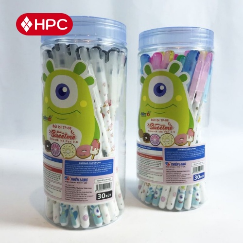 Bút Bi Bút Viết TP-08 Mực Đen Ngòi 0.6mm Thân Bút In Hình Siêu Cute