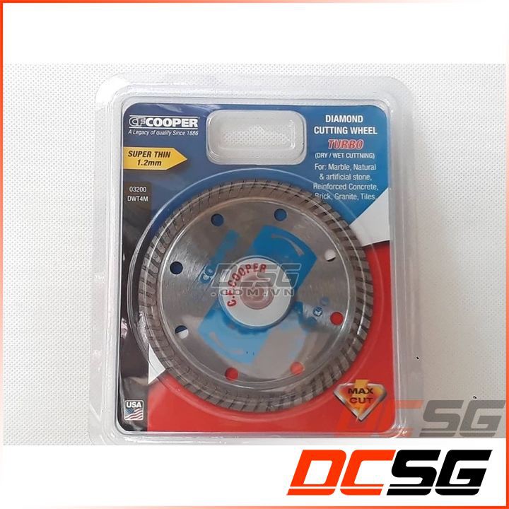 Lưỡi cắt kim cương Turbo 105x1.2x20mm C.F.Cooper DWT4M