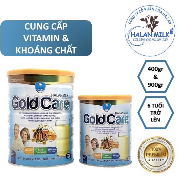 Sữa Halanmilk Gold Care 400gr-900gr - Đông Trùng Hạ Thảo