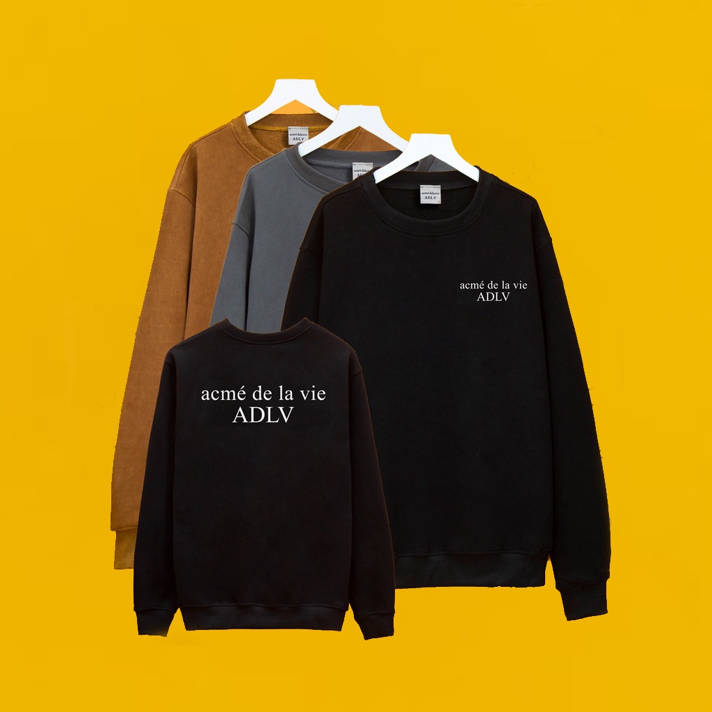 Áo SWEATER In Chữ ADLV Nỉ Bông , Áo Sweatshirt Unisex Form Rộng Thời Trang Nam Nữ