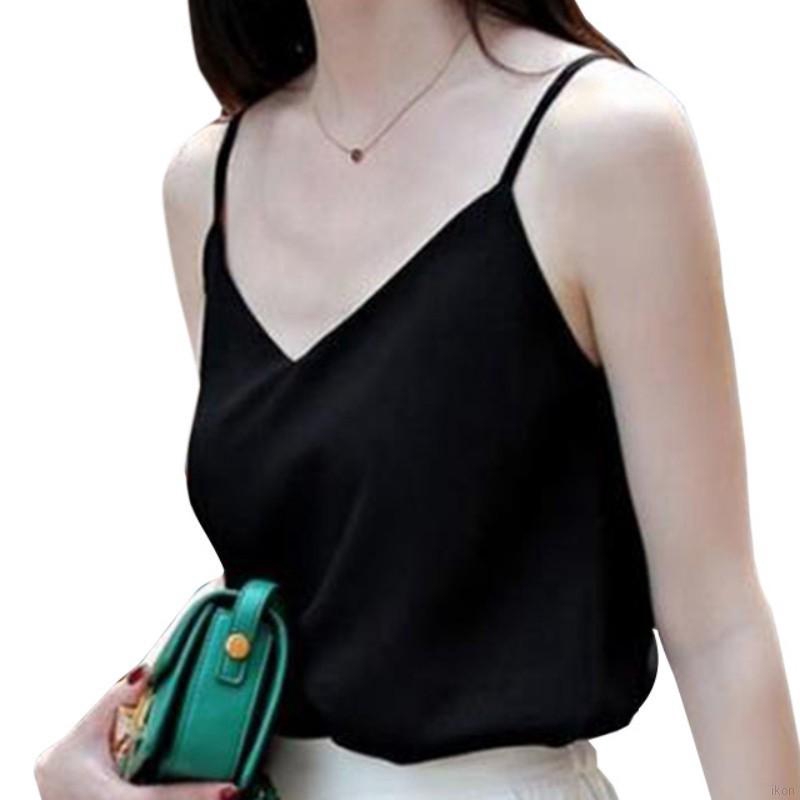 Áo tanktop hai dây thiết kế màu đơn giản cho nữ