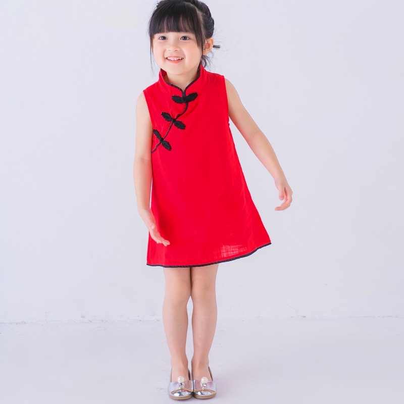 SANITKUN Đầm sườn xám cho bé gái cny