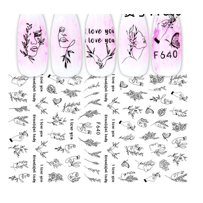 STICKER TRang trí nail f640