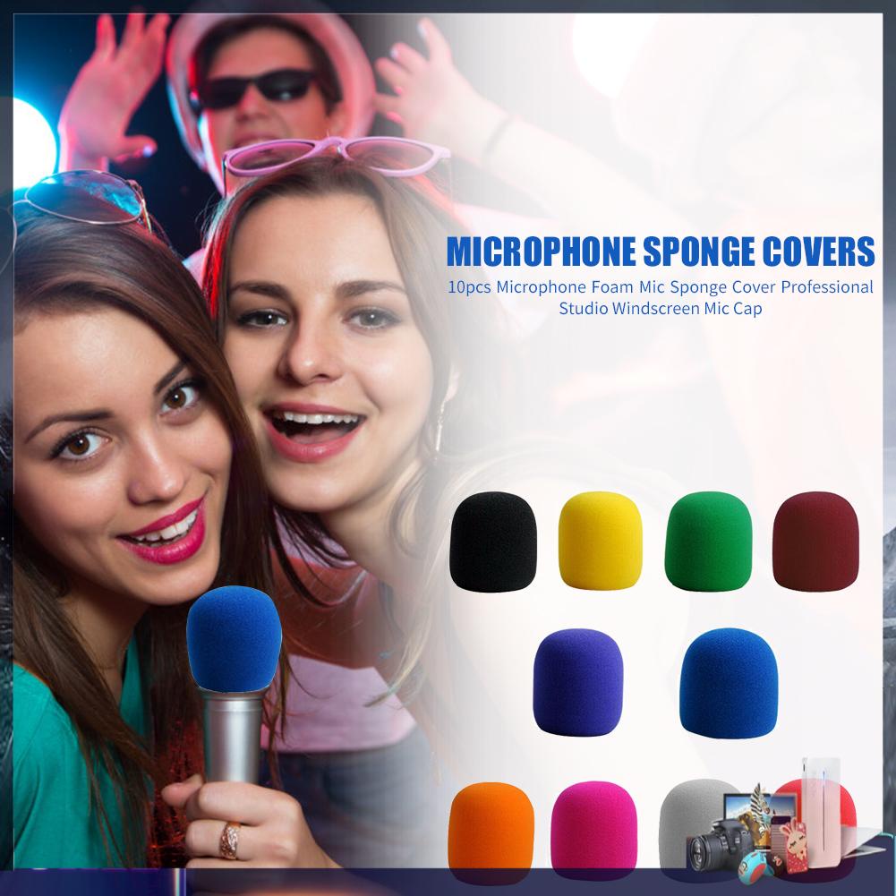 Set 10 vỏ xốp bọc đầu micro chắn gió chuyên nghiệp