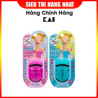Uốn mi cong thân nhựa KAI màu hồng (mẫu mới)